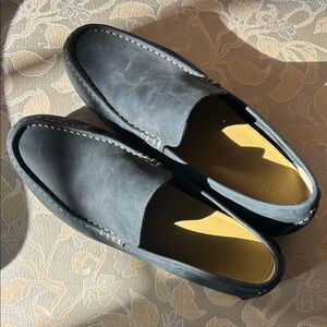 Cole Haan Navy Suede Loafers with Rubber Soles